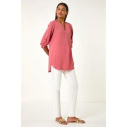 Roman Longline Bow Button Tunic Top 10 female