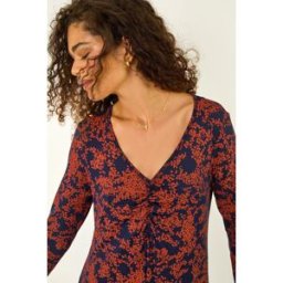 Roman Printed Ruched Front Hanky Top 18 female