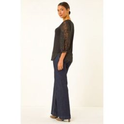 Roman Textured Floral Contrast Top 12 female