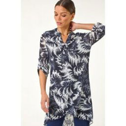 Roman Abstract Print Layered Tunic Top 18 female