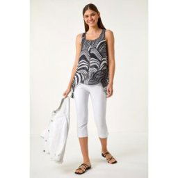 Roman Geometric Print Asymmetric Vest Top 10 female
