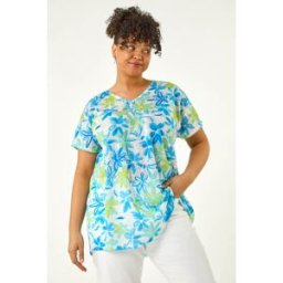 Roman Curve V-Neck Floral Top 20 female