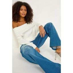 Dusk Diamante Bardot Jumper S-M female