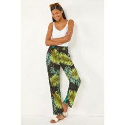 Roman Shimmer Palm Print Harem Trouser S female