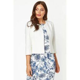 Roman 3/4 Sleeve Tailored Jacquard Jacket 18 female