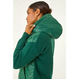 Roman Diamond Quilted Hooded Mix Jacket 12 female