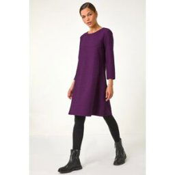 Roman Textured A-Line Stretch Dress 14 female