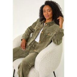 Roman Petite Corduroy Button Jacket 16 female