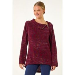Roman Abstract Side Split Zip Top L female