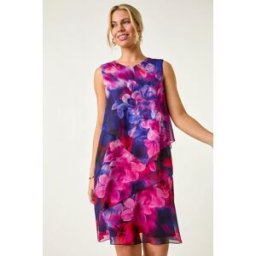 Roman Petite Floral Tiered Dress 8 female