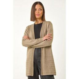 Roman Stitch Detail Hem Knit Cardigan 10 female