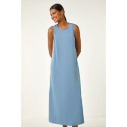 Roman Satin A-Line Midi Dress 10 female