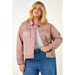 Roman Curve Mid Wash Denim Jacket 18 female