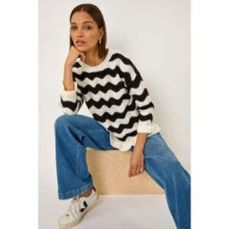 Roman Wave Stitch Hem Knit Jumper 12 female