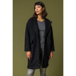 Roman Single Breasted Longline Textured Coat S female
