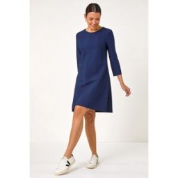 Roman Textured A-Line Stretch Dress 16 female