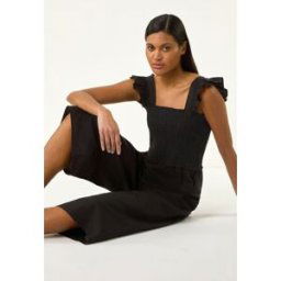 Roman Cotton Linen Blend Frill Jumpsuit 20 female