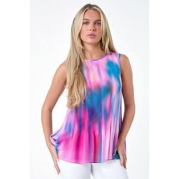 Roman Petite Abstract Pleated Vest Top 8 female