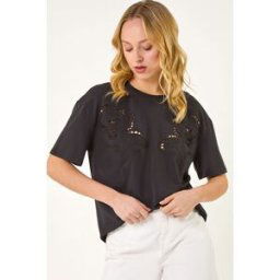 Dusk Floral Cut Out T-Shirt 8 female