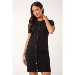Roman Knitted Button Detail A-Line Dress 18 female