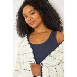 Roman Petite Contrast Stitch Cardigan 16 female