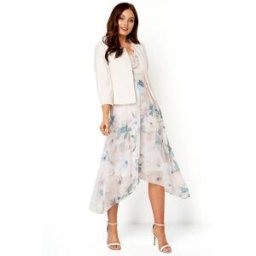 Roman 3/4 Sleeve Tailored Jacquard Jacket 18 female
