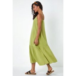 Dusk Strappy Tiered Maxi Dress 8 female