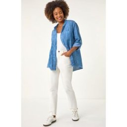 Roman Cotton Button Through Shirt L female