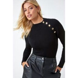 Dusk Button Detail Ribbed Jumper 8 female