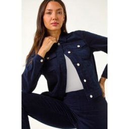 Roman Corduroy Pocket Detail Stretch Jacket 12 female