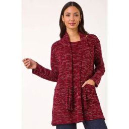 Roman Scarf Longline Stretch Tunic Top L female