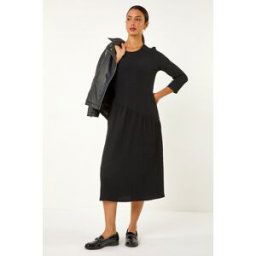 Roman Textured A-Line Stretch Midi Dress 20 female