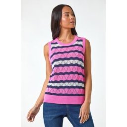 Roman Petite Stripe Knitted Vest 8 female