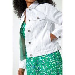 Roman Petite Bleached Denim Jacket 18 female