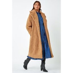 Roman Longline Faux Fur Teddy Borg Coat 10 female