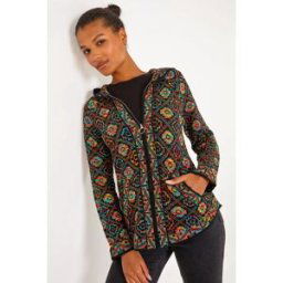 Roman Aztec Zip Front Hooded Cardigan 8 female