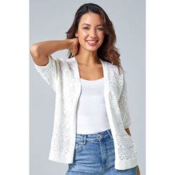 Roman Stitch Detail Knit Cardigan 20 female