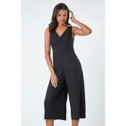 Lilly and Hope Button Detail Wrap Culotte Jumpsuit 18 female