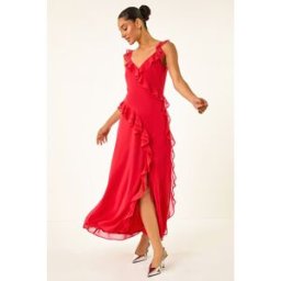 Dusk Frill Maxi Dress 8 female