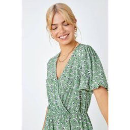 Dusk Ditsy Floral Print Peplum Top 8 female