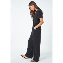 Roman Petite Linen Blend Jumpsuit 14 female