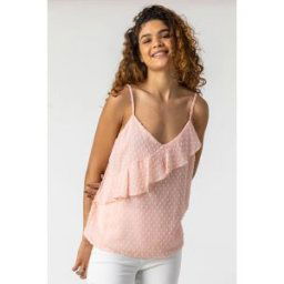 Dusk Textured Spot Frill Detail Cami Top 8 female