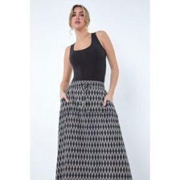 Dusk Printed Tie Front Pocket Skirt 8 female