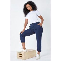 Roman Petite Cotton Blend Stretch Chino Trousers 8 female