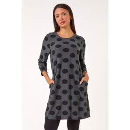 Roman A-Line Spot Print Dress 12 female