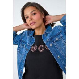 Lilly and Hope Metallic Foil Print Stretch T-Shirt 16 female