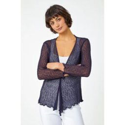 Roman Textured Pointelle Detail Shrug 8 female