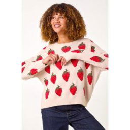 Roman Fruit Pattern Knit Jumper one size female