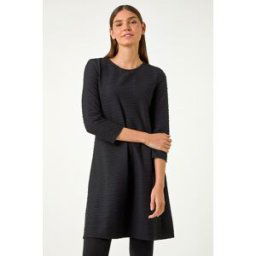 Roman Textured A-Line Stretch Dress 16 female
