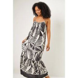 Roman Petite Tropical Print Tiered Maxi Dress 8 female